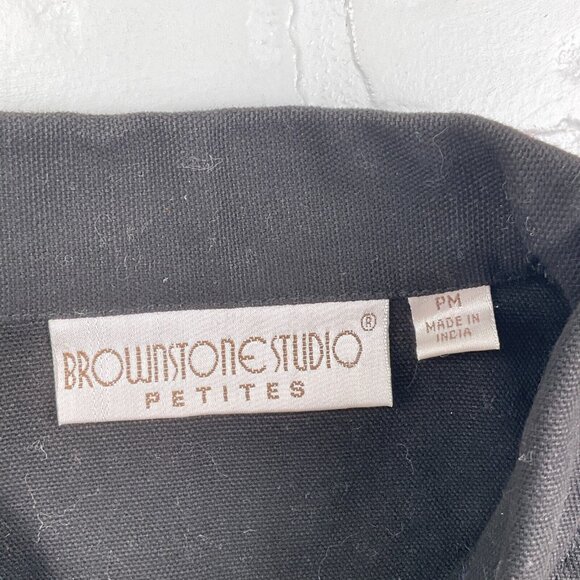 Brownstone Studios Jacket Women P Medium Black Orange Floral Embroider Shacket - Picture 5 of 11